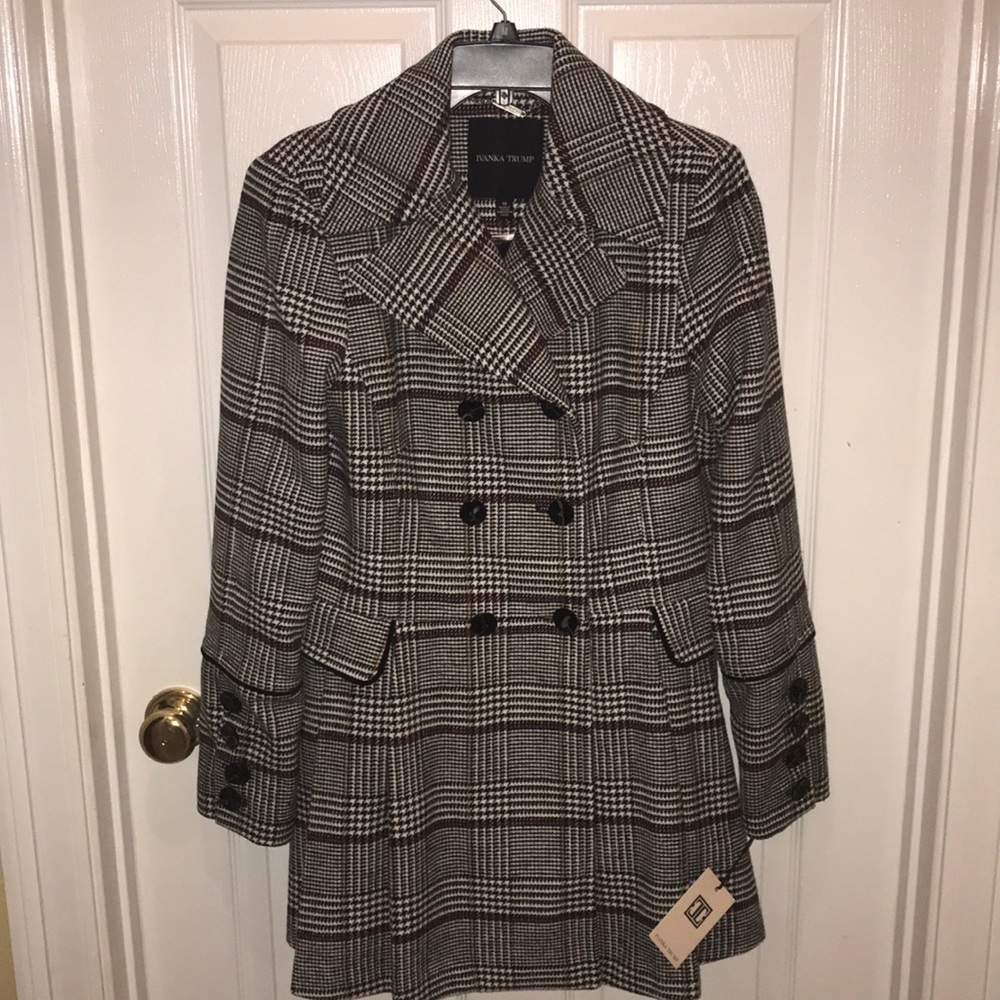 Ivanka trump pea coat with pleaded end
